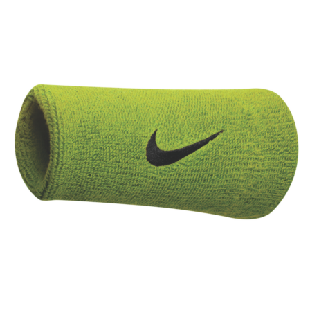 Nike Swoosh Doublewide Wristbands 2-Pack Atomic Green/Black