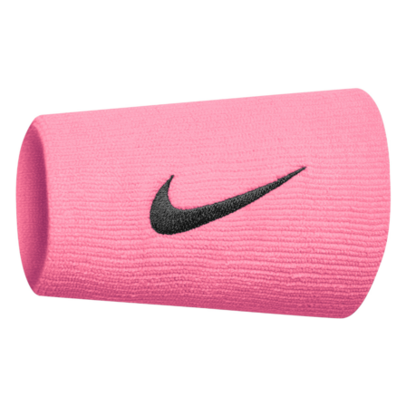 Nike Swoosh Doublewide Wristbands 2-Pack Pink Gaze/Oil Grey